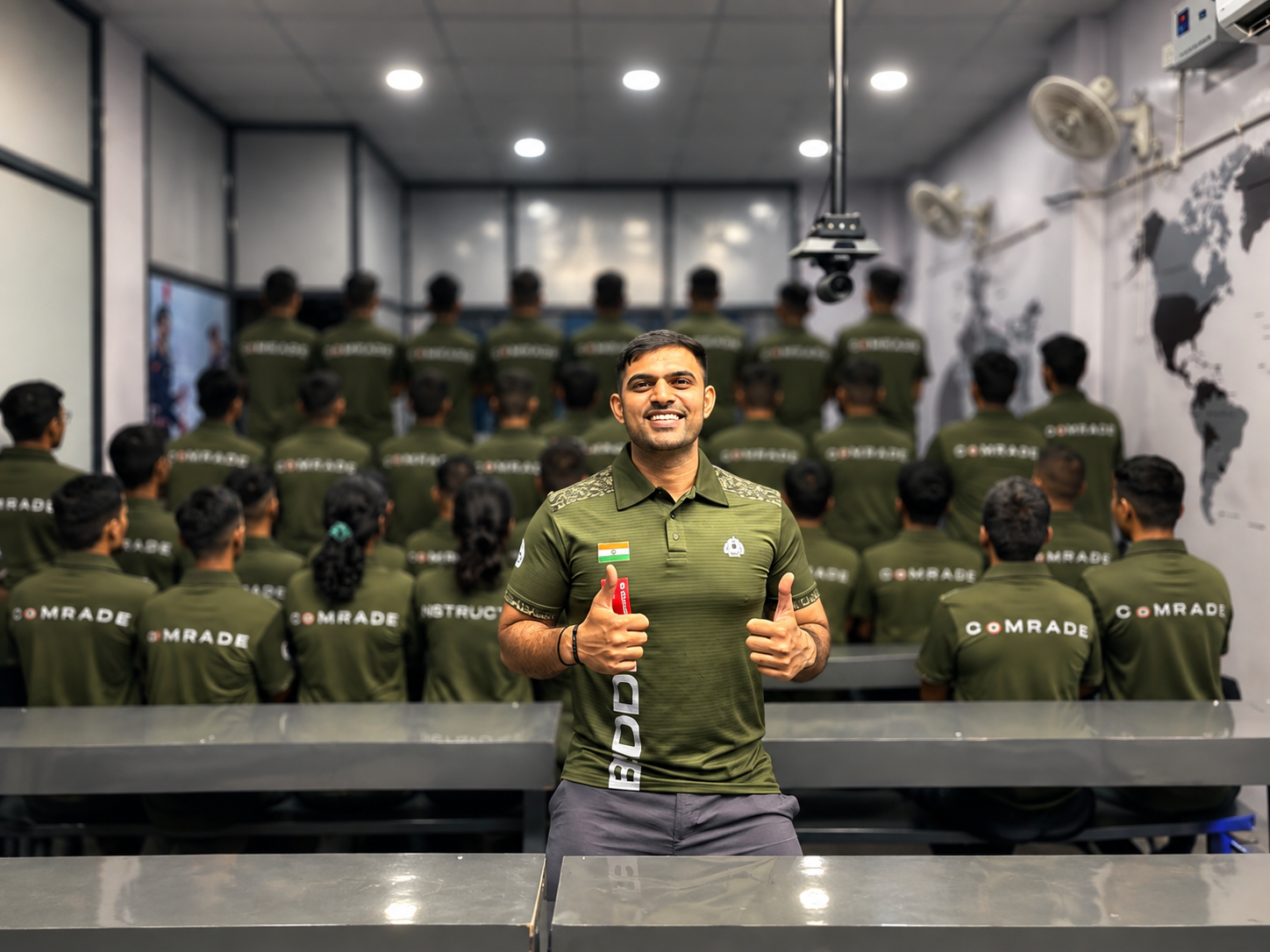 Barrack's Buddy instructor with a classroom of cadets